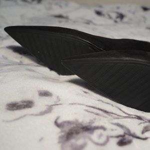 Zara Trafaluc Black Suede Stiletto Pumps